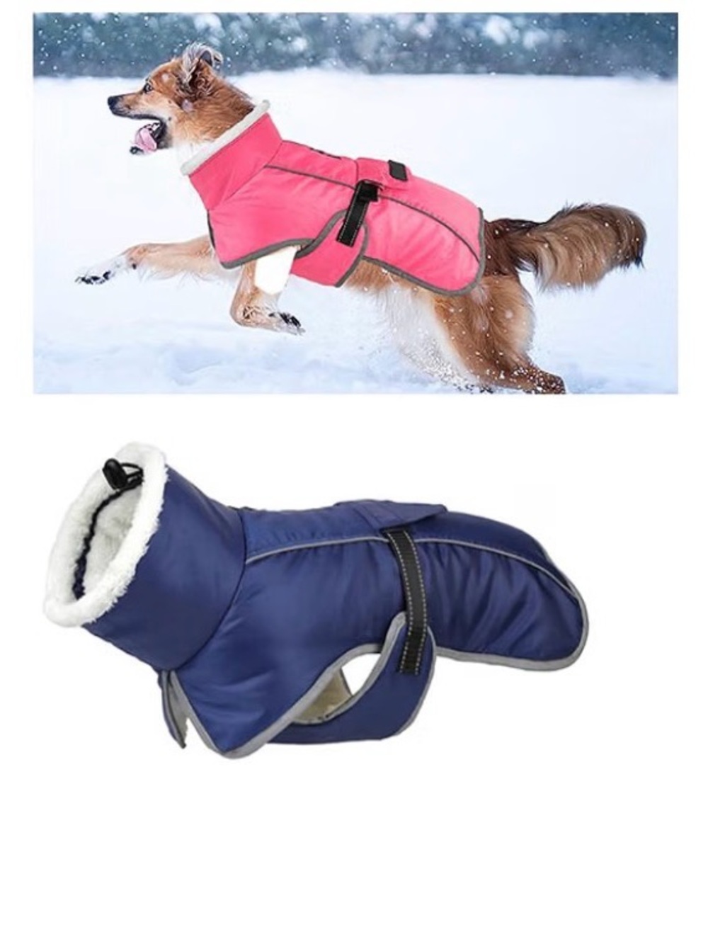 New Dog Winter Coat Jacket - Navy Insulated Warm Dog Parka -medium